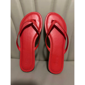 J.Crew Women’s Flip Flop Sandals Red Leather Thong Summer Shoes Size 6